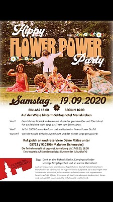 Banner Hippy Flower Power Party 