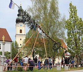 Banner Maibaumaufstellen 2020